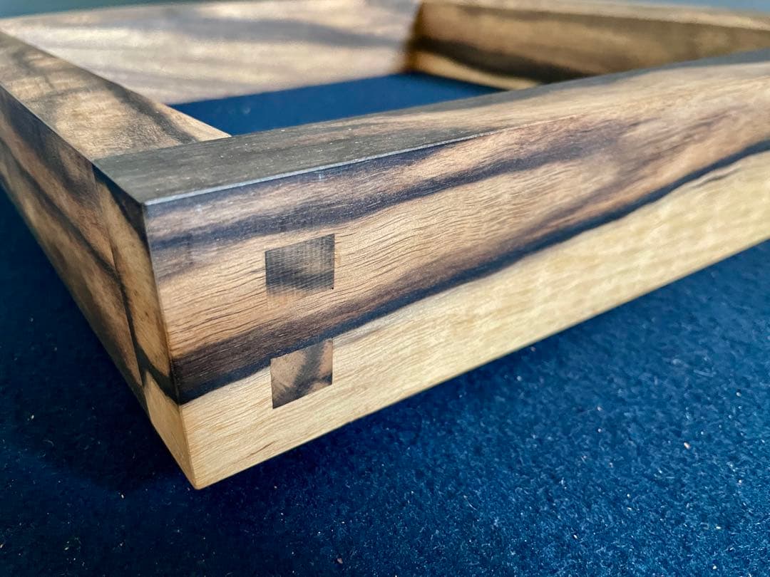 割引❣️【未使用 美品】「母」 縞柿 黒柿 炉縁 共箱 茶道具 （901B②）