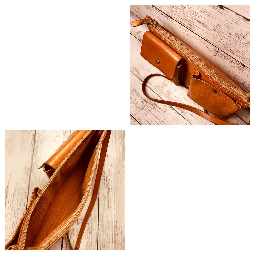 【美しいヌメ革】IL BISONTE　ショルダーバッグ　本革　バイソン　斜め掛け