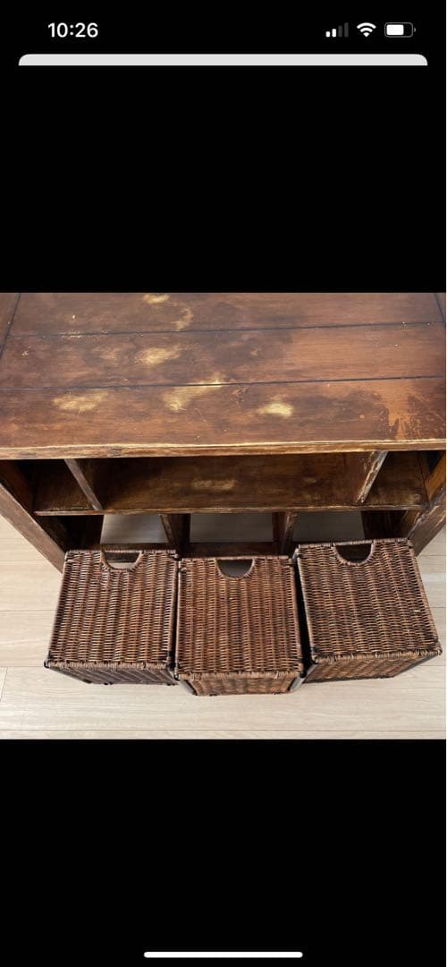 アンティーク。しっかりとした重量感のある一生物の棚です。テレビ台　収納台リビング