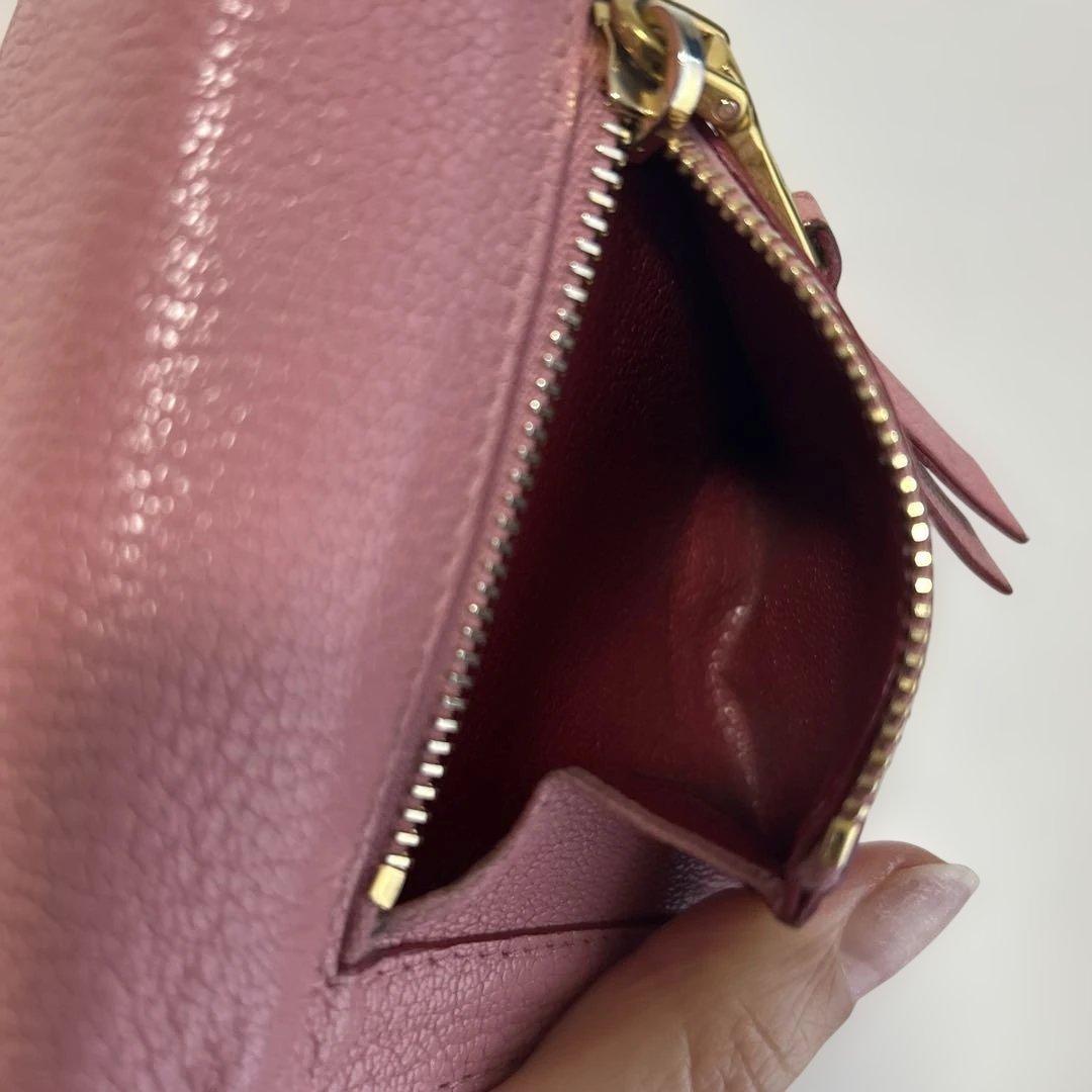 miu miu ピンク 三つ折りレター財布