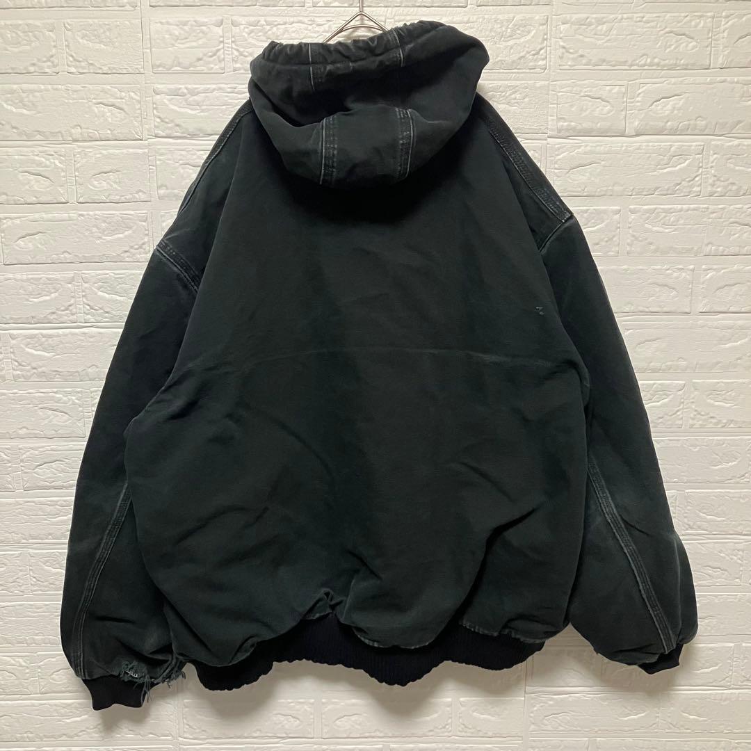 ●H14【US輸入】【ボロ】カーハート アクティブジャケット ブラック【2XL】