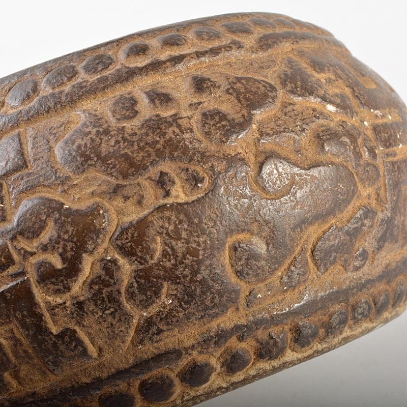 中国　書道具　太鼓形硯　端渓硯　M　R7350