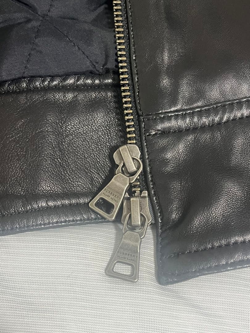 バーバリーブラックレーベル　ラムレザーライダースジャケット　ブルゾン