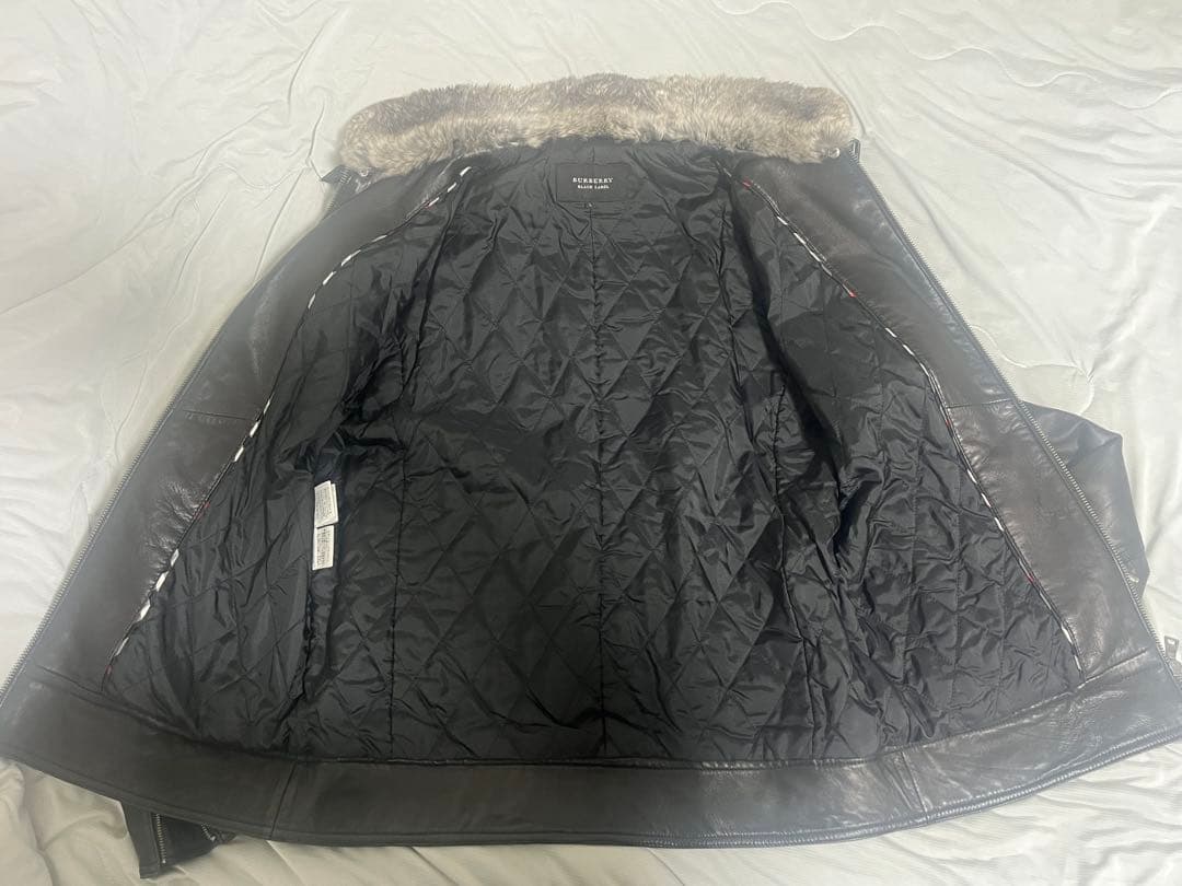 バーバリーブラックレーベル　ラムレザーライダースジャケット　ブルゾン