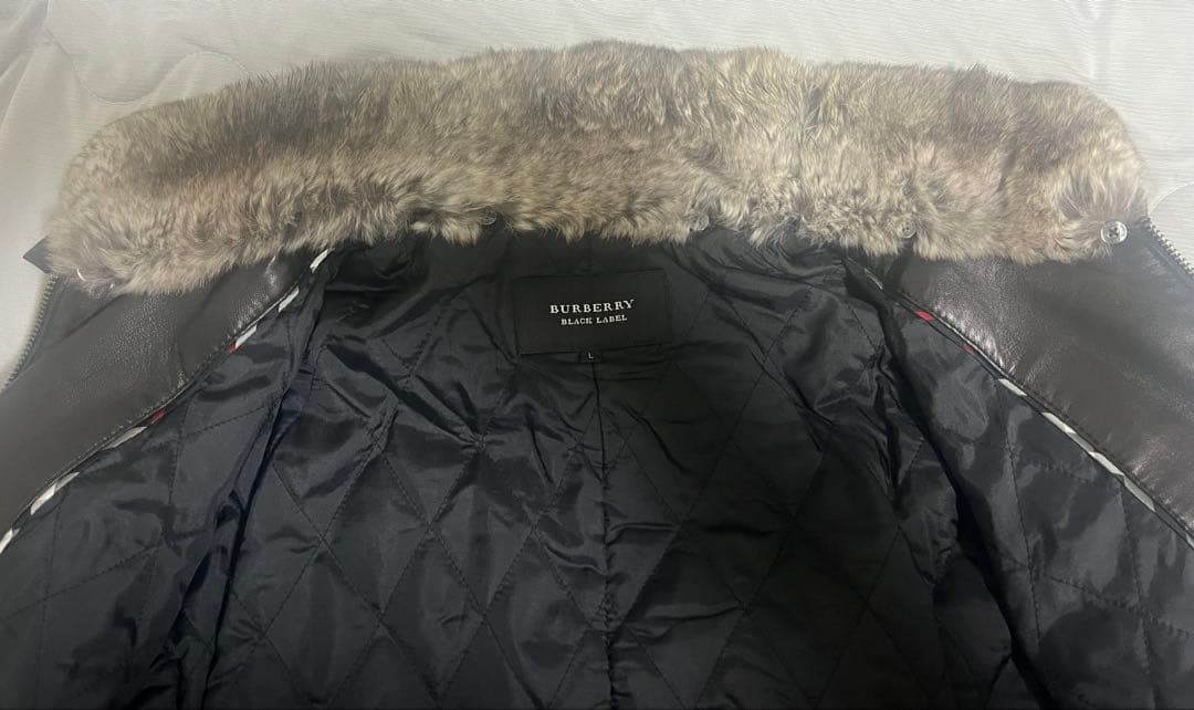 バーバリーブラックレーベル　ラムレザーライダースジャケット　ブルゾン