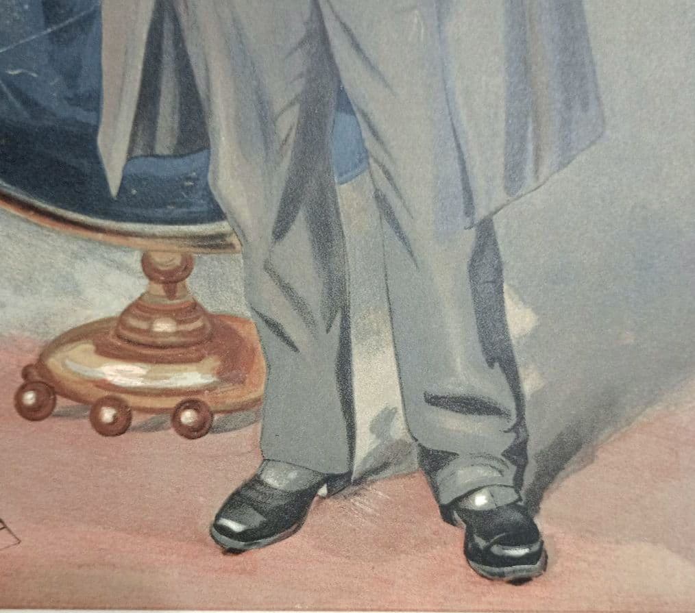 額装品　クロモリトグラフ　VANITY FAIR 1905年「天文学者」レア作品