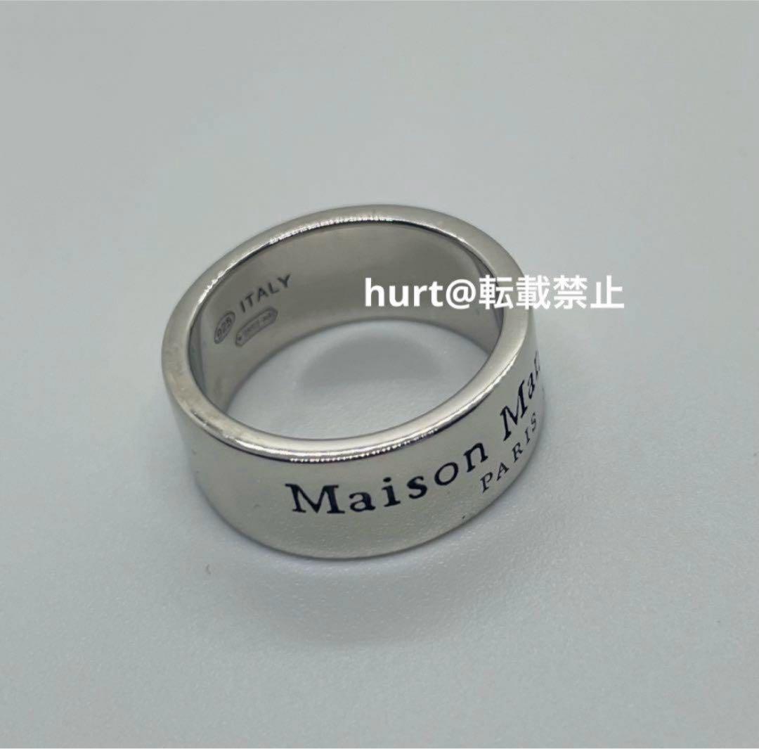 【新品外箱あり】メゾンマルジェラ ワイド ロゴ リング 19号相当 幅8mm