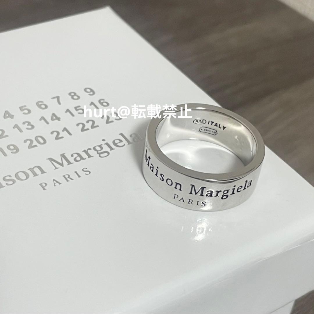 【新品外箱あり】メゾンマルジェラ ワイド ロゴ リング 19号相当 幅8mm