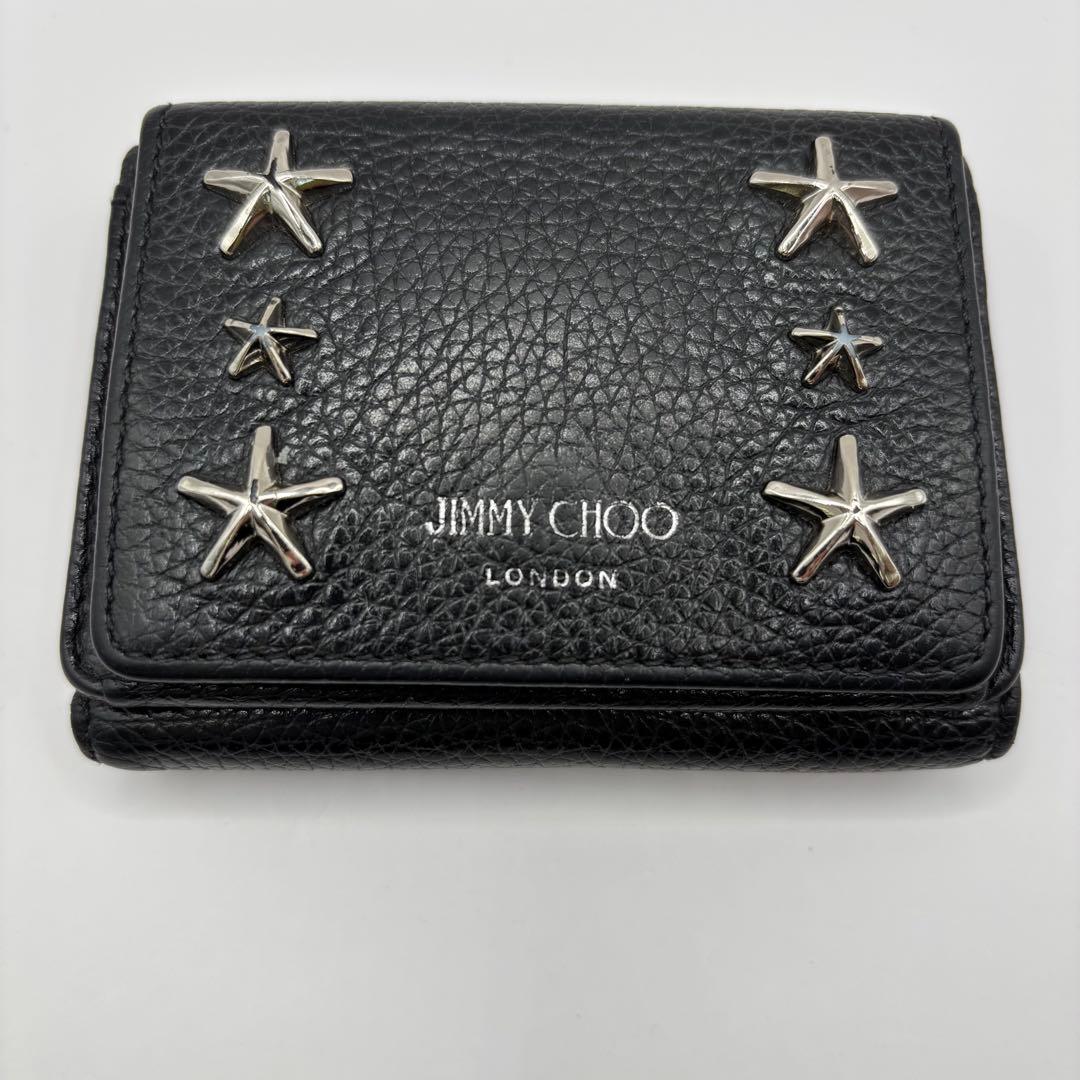 jimmy choo 三つ折り財布　ブラック　スタッズ　ニモ　コンパク　財布