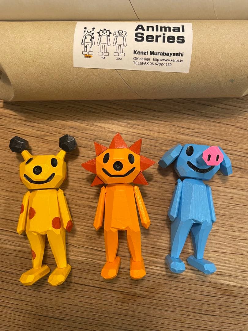 ムラバヤシケンジ 木彫アート 3体セット k