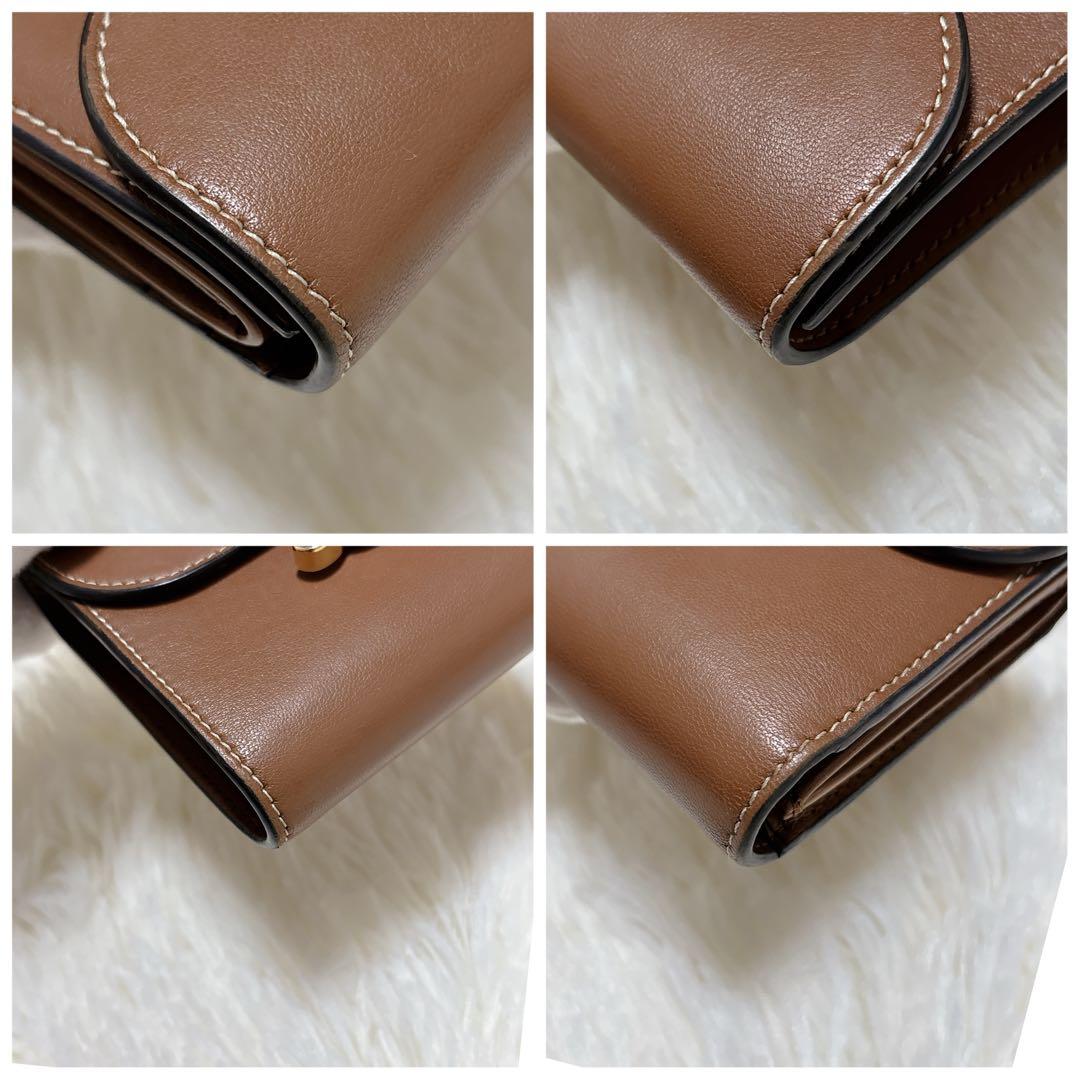 美品✨CELINE トリオンフ スモールフラップウォレット 三つ折り ブラウン