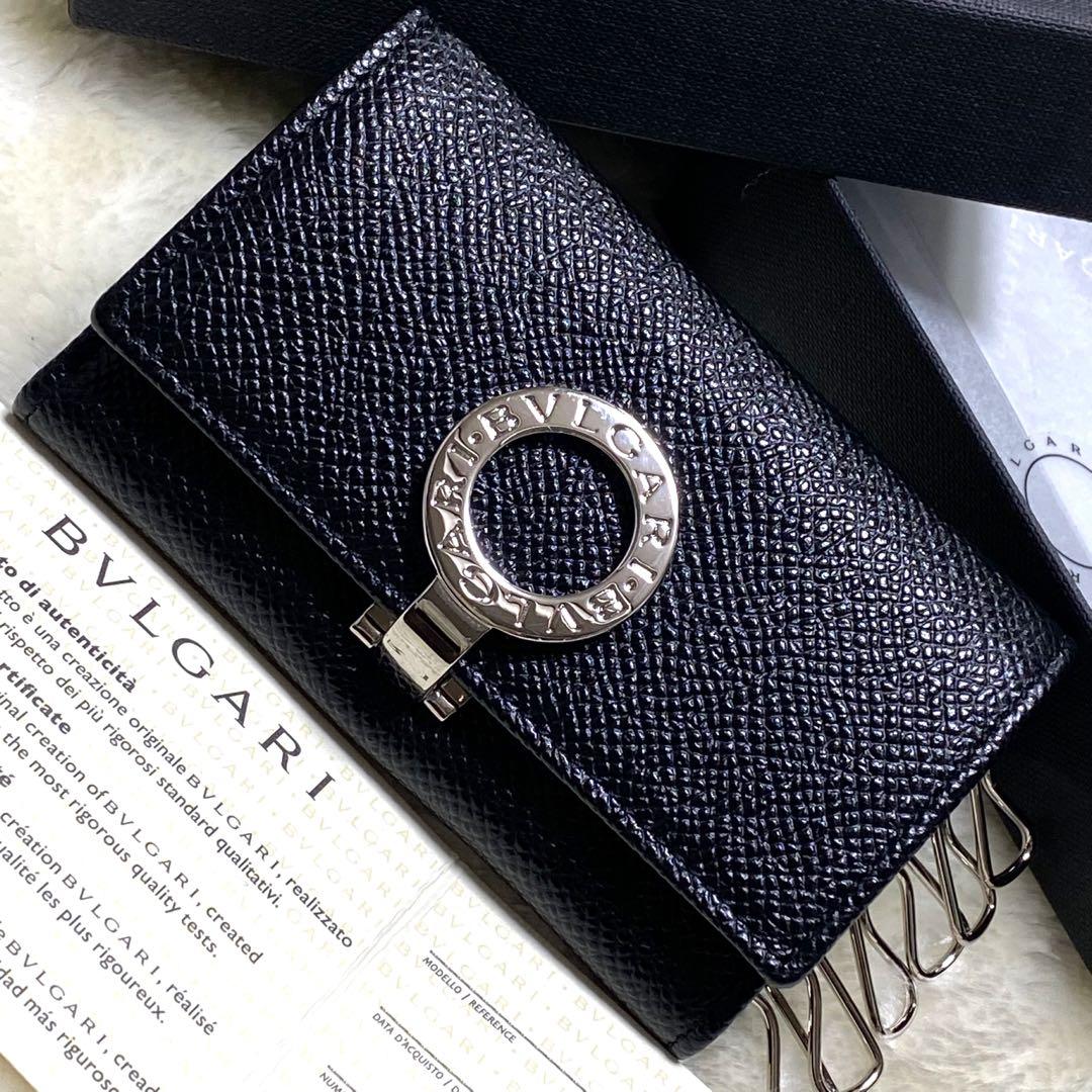 付属品完備❗️新品未使用✨ブルガリ6連キーケース　ビーゼロワン　黒ブラック　レザー