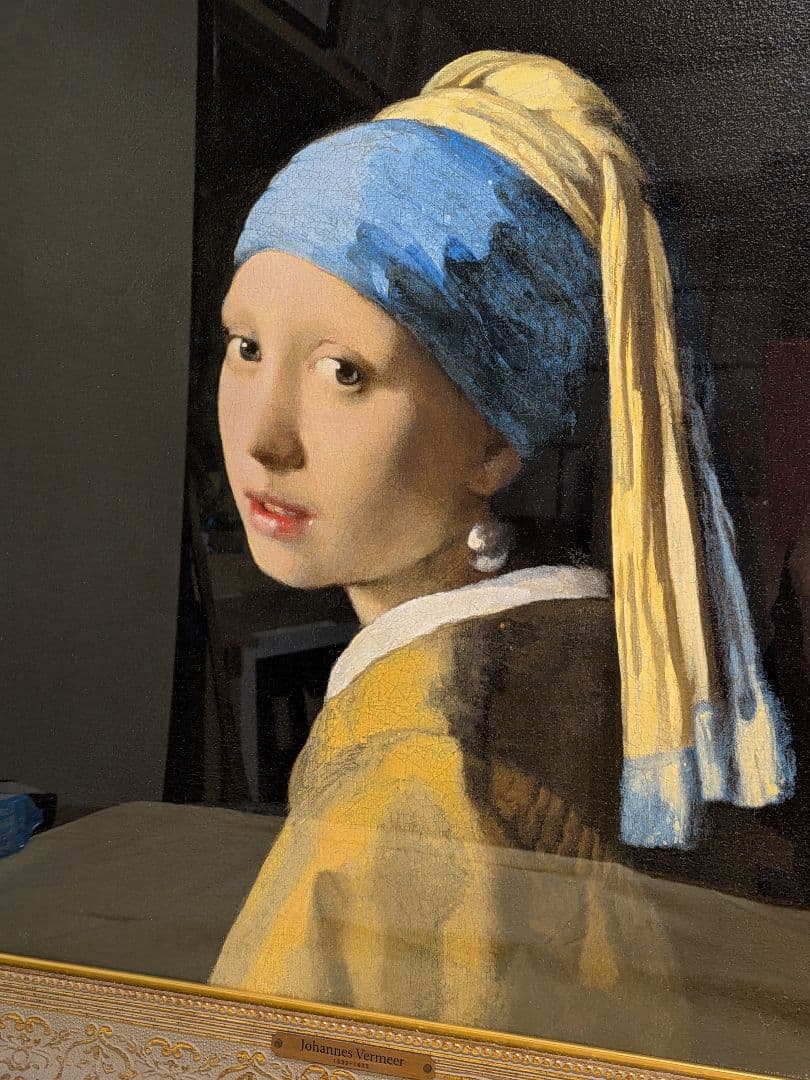 フェルメール　真珠の耳飾りの少女　ジークレーデジタルプリント　額装