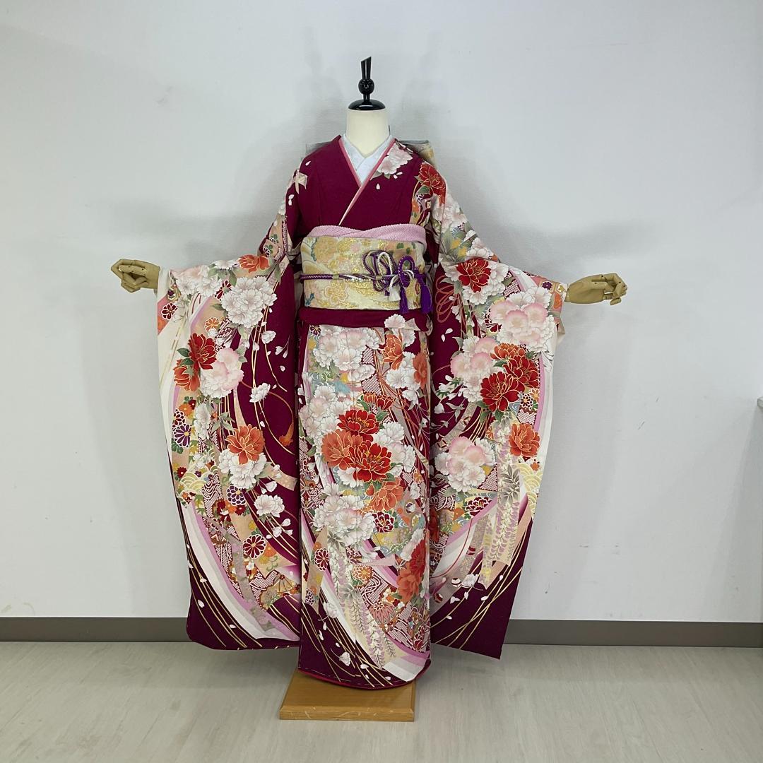ししまる　正絹お振袖10点フルセット　お着付け小物セット　新品