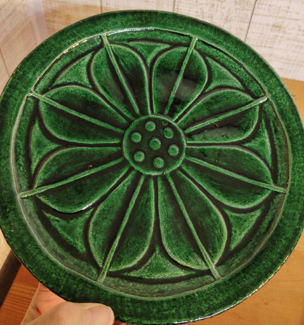 吉向窯 七世 吉向松月 飾皿　瓦皿　 共箱付 新品　未使用　美品