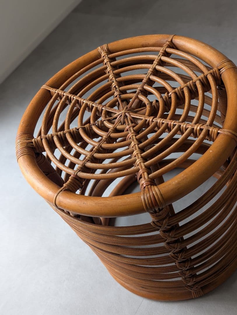 ヴィンテージ アイコニック ラタンスツール 籐 vintage アノニマス