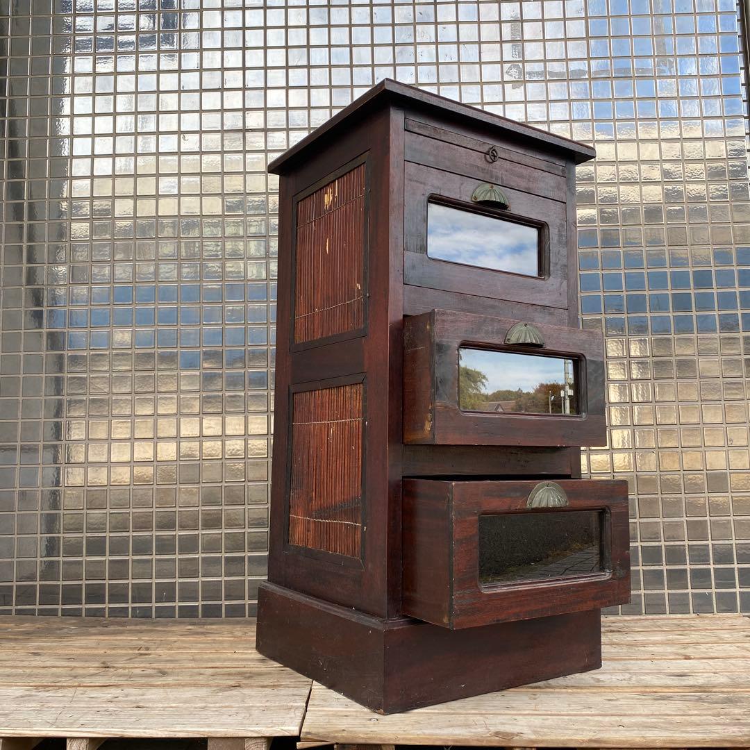 ヴィンテージ 三段バンブーチェスト アジアン家具 収納 インテリア