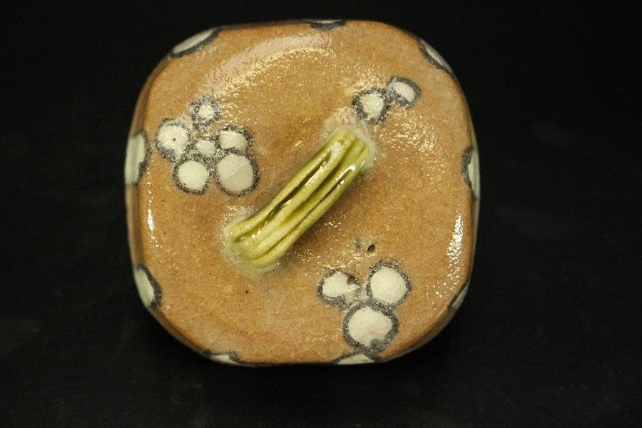 茶道具 香具 織部 香合 美品(RC944)