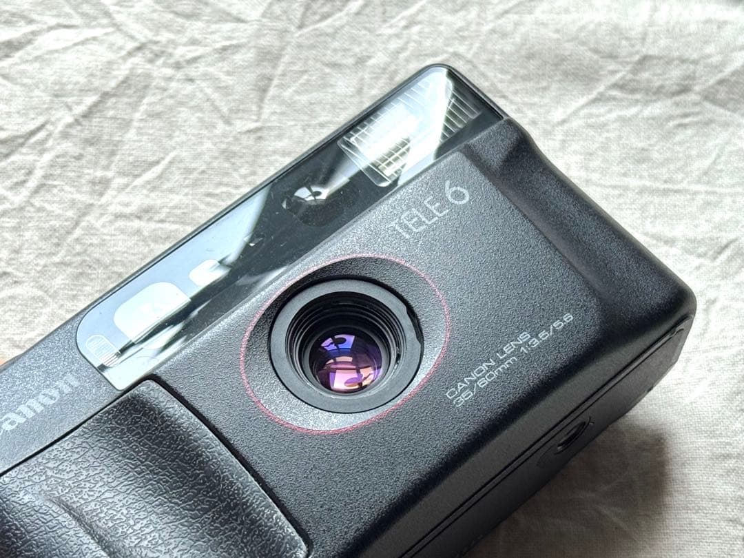 ⌘完動品！ 電池付き、作例あり！ Canon Autoboy TELE 6⌘