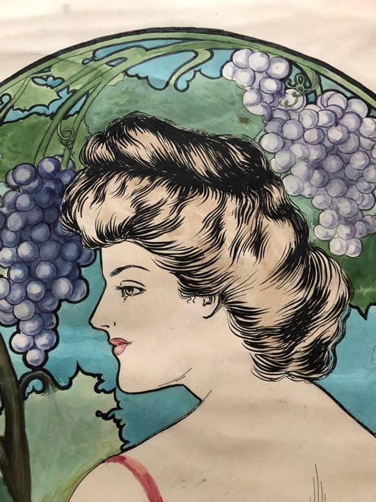 ②アールヌーボー水彩画作品