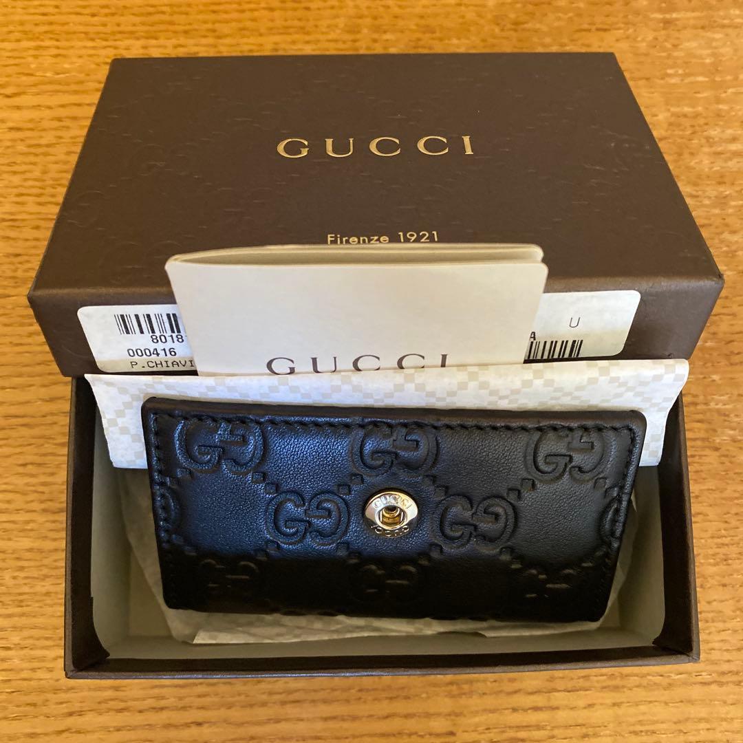 GUCCI 138093グッチキーケース レザー 黒 6連