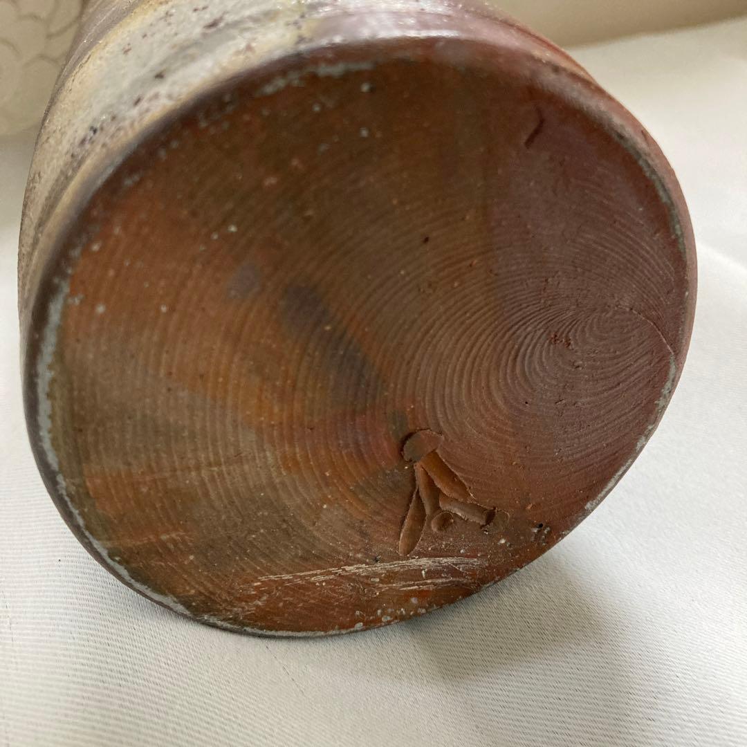 藤原雄作　人間国宝　備前焼　花入　　共箱