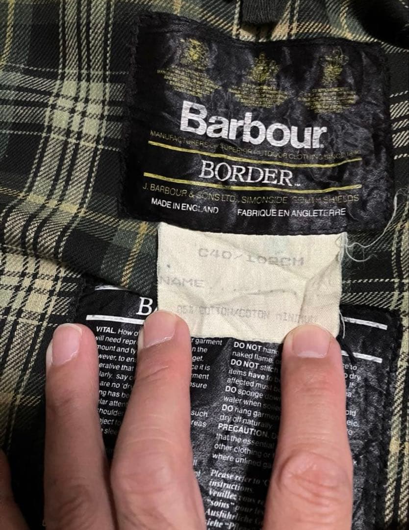 グ*ン様 Barbour borderボーダー　40 L セージ　グリーン　リプ