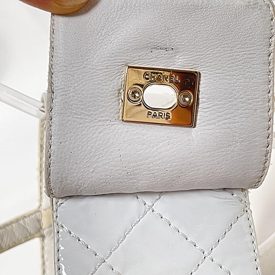 CHANEL シャネル パテント ココマーク サンダル ホワイト 37 1/2