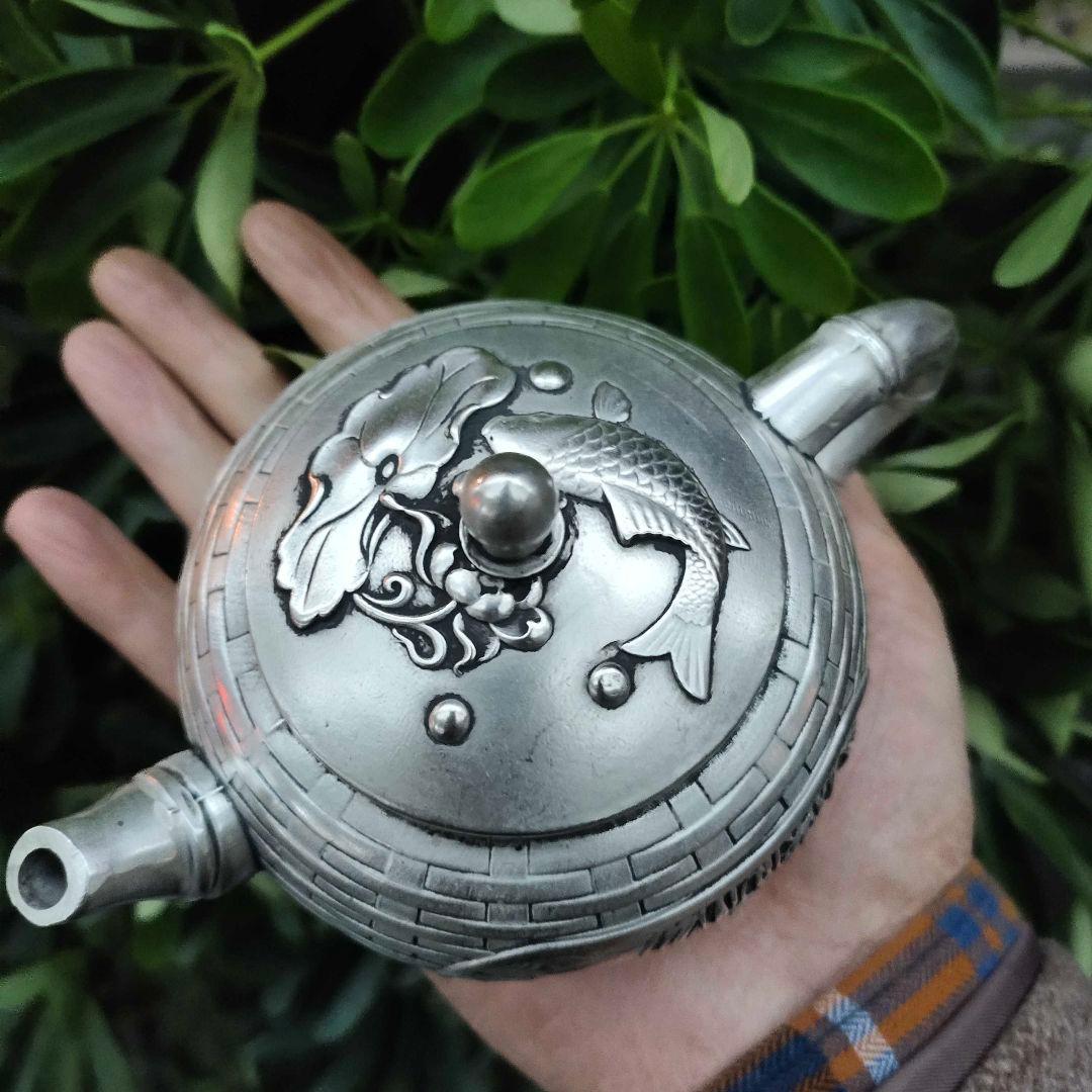 銅器 姜太公釣魚 徳利 急須 茶道具 工芸品 美術品 置物