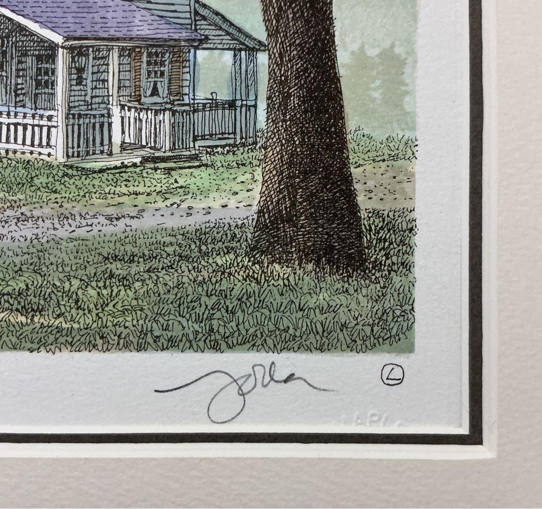 織田義郎 草原の家 Green Field Ⅱ アメリカ 絵画 版画 リトグラフ