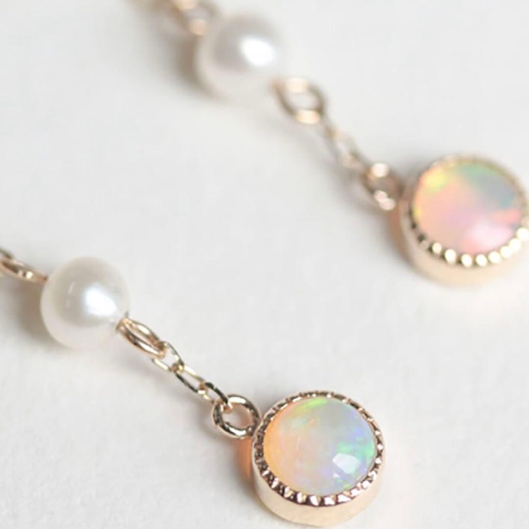 キュイキュイ cuicui オパール パール k10 フック ピアス 現行品