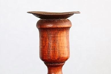 品番　a-0291 燭台　アンティーク　ろうそく立　照明　灯り　木製