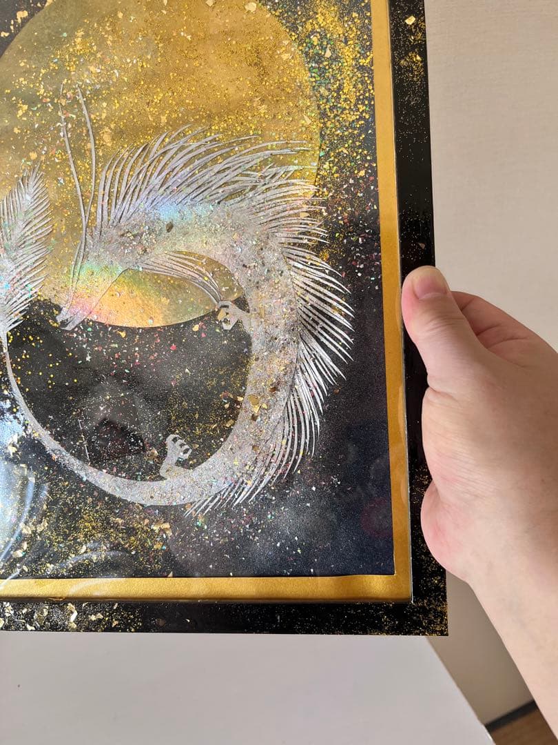 龍神様切り絵　銀虹龍　　昇龍　龍神絵　月創生龍神　月の神　切り絵　開運龍神絵