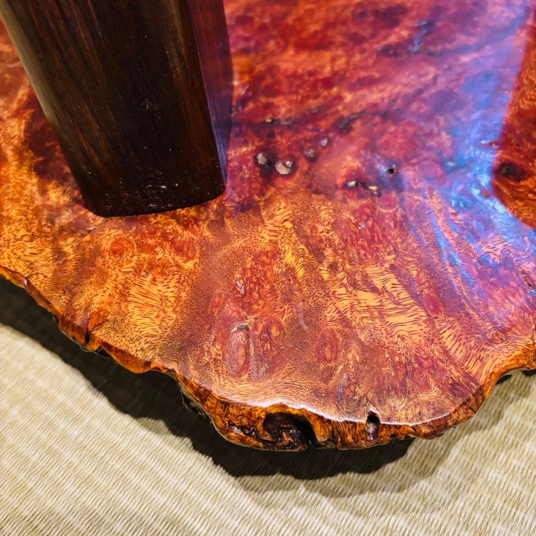 花梨 一枚板 天然木 花台 テーブル ローテーブル 瘤 座卓　飾り台