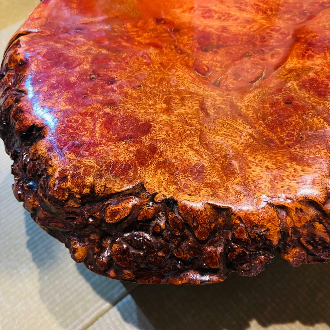 花梨 一枚板 天然木 花台 テーブル ローテーブル 瘤 座卓　飾り台