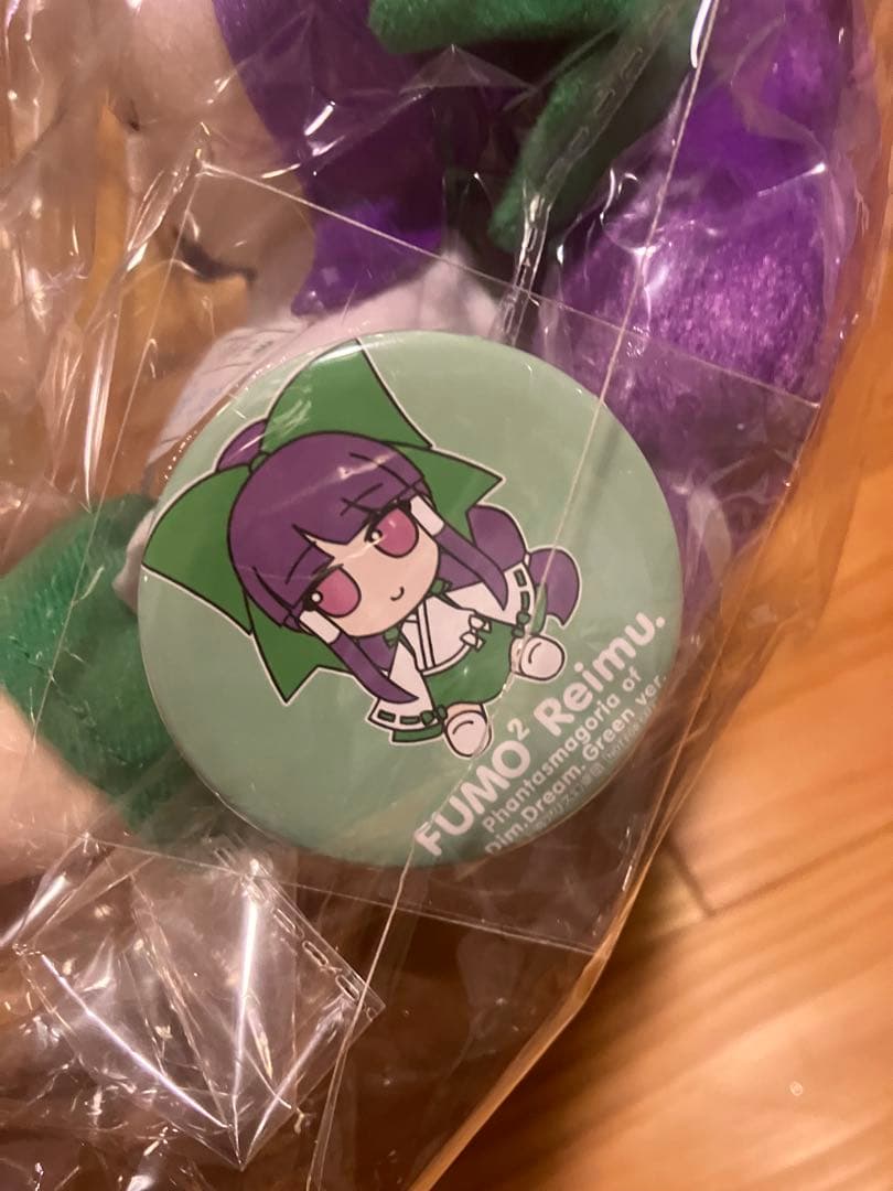 未開封】東方ふもふもぬいぐるみ れいむ&まりさ‼️ゆめじくう缶バッチ・スタンド付‼️