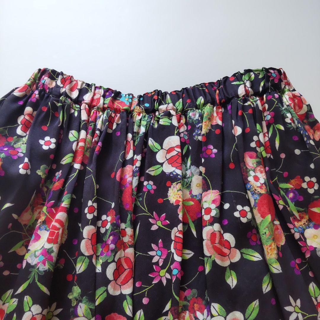 美品 コムデギャルソンコムデギャルソン AD2020 シルク花柄ギャザースカート