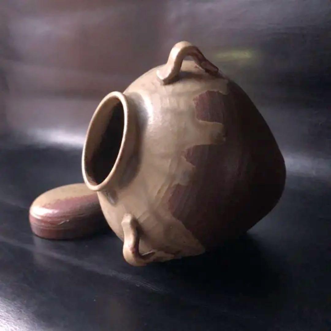 蔵から凄い雰囲気のあるフタ付きの壺が出てきた、茶道具、古美術品、壷、中国骨董