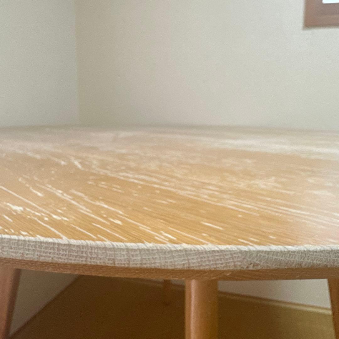 たのメル便/直引　天然木オーク無垢ダイニングテーブルのみ  円型120