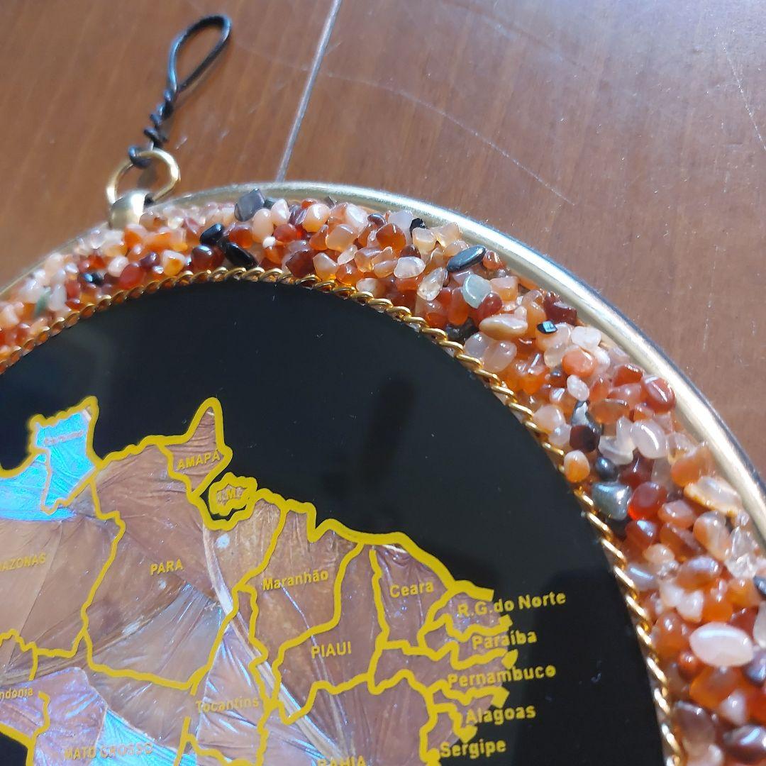 モルフォ蝶　天然石　壁掛け