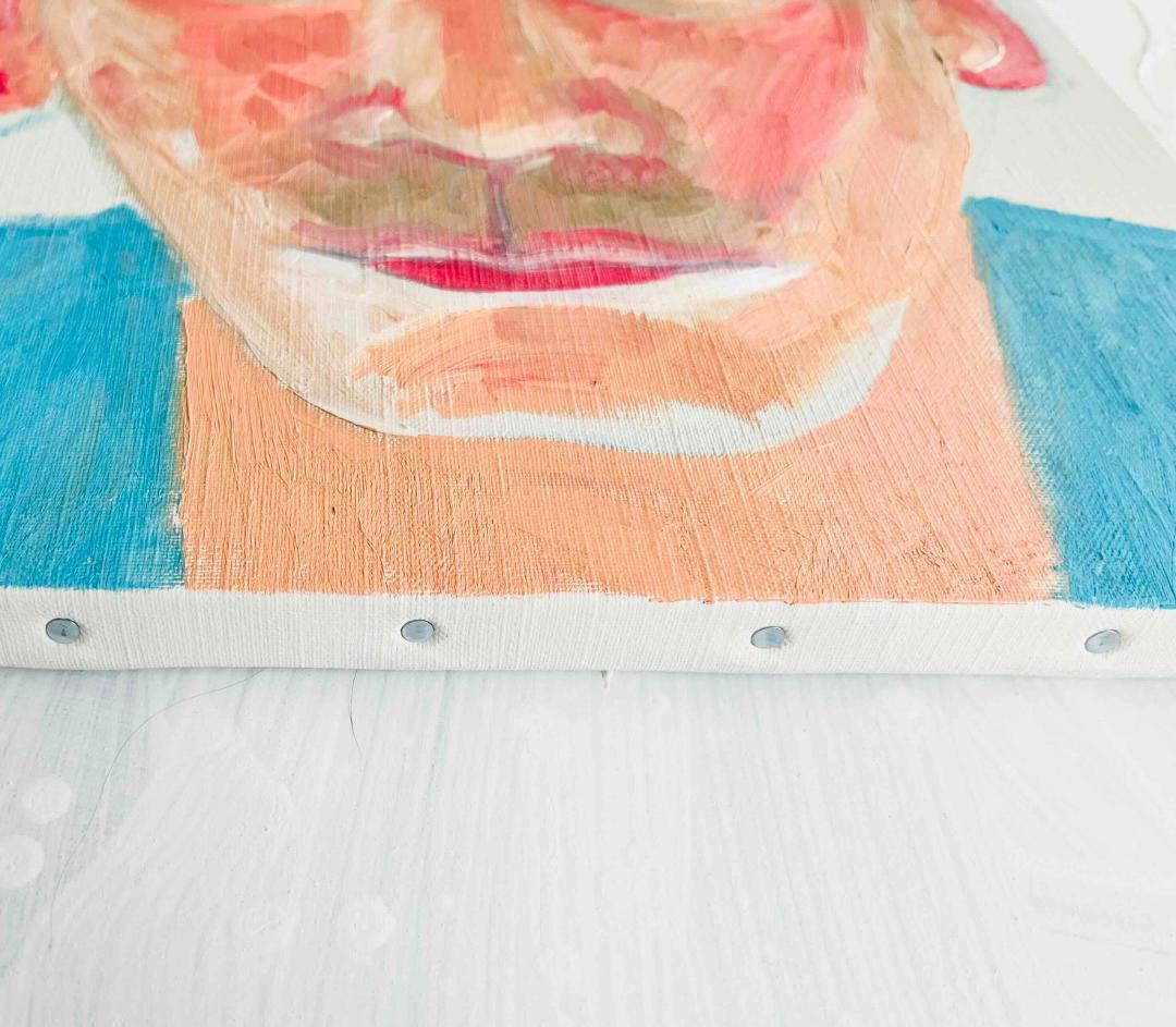 32×41㎝「キスを待つ男」F6・油彩・原画