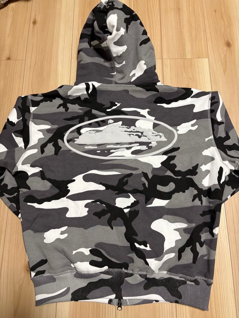 Corteiz グレー系迷彩 ジップアップパーカー