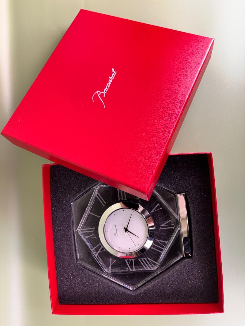 バカラ アルクール アビス デスククロック クリアガラス 箱付き[正規品]JPN