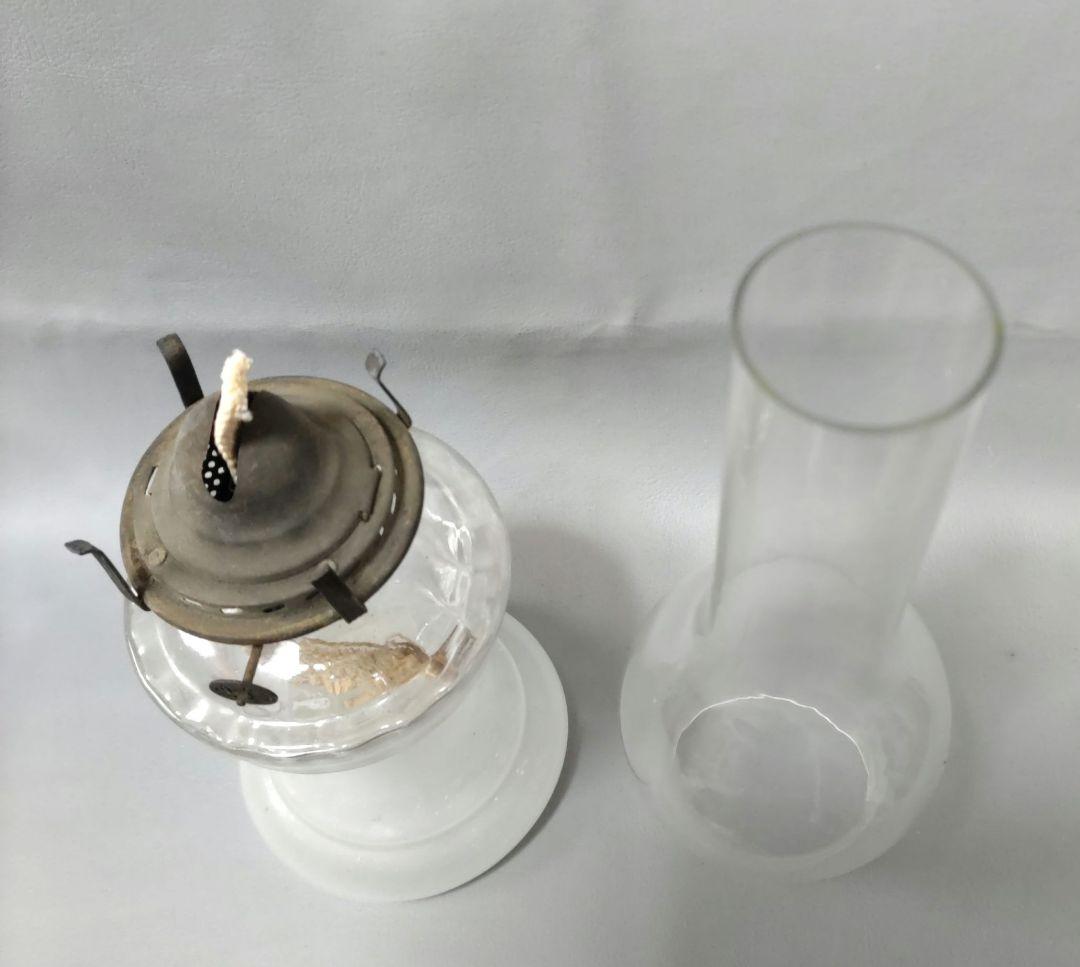 大正硝子　オイルランプ　乳白　　D606