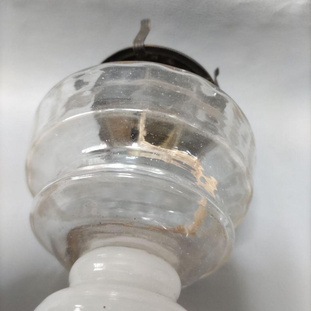 大正硝子　オイルランプ　乳白　　D606