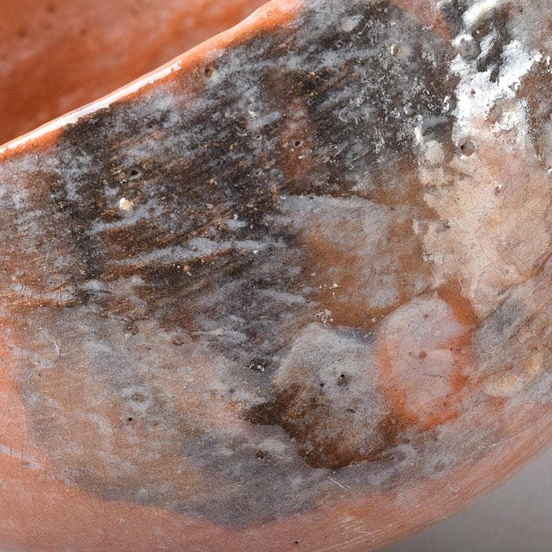 茶道具　楽吉左衛門作　赤楽茶碗 　銘「浮島」　玄々斎極め箱　M　R8275