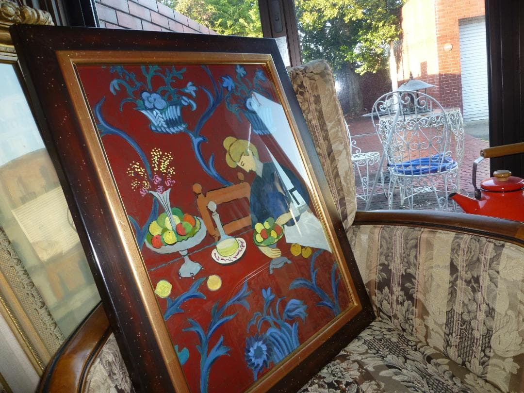 油彩肉筆絵画　作者不明　表にサイン