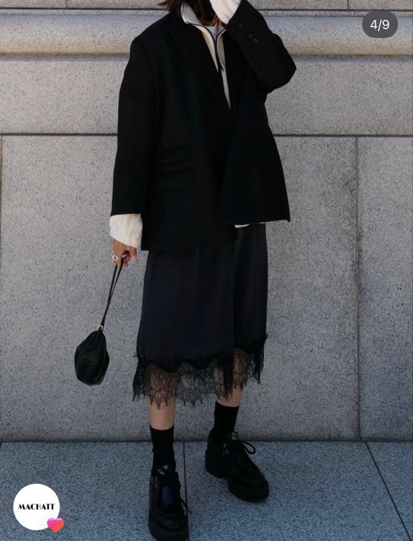 完売品machattレースサテンスカート新品