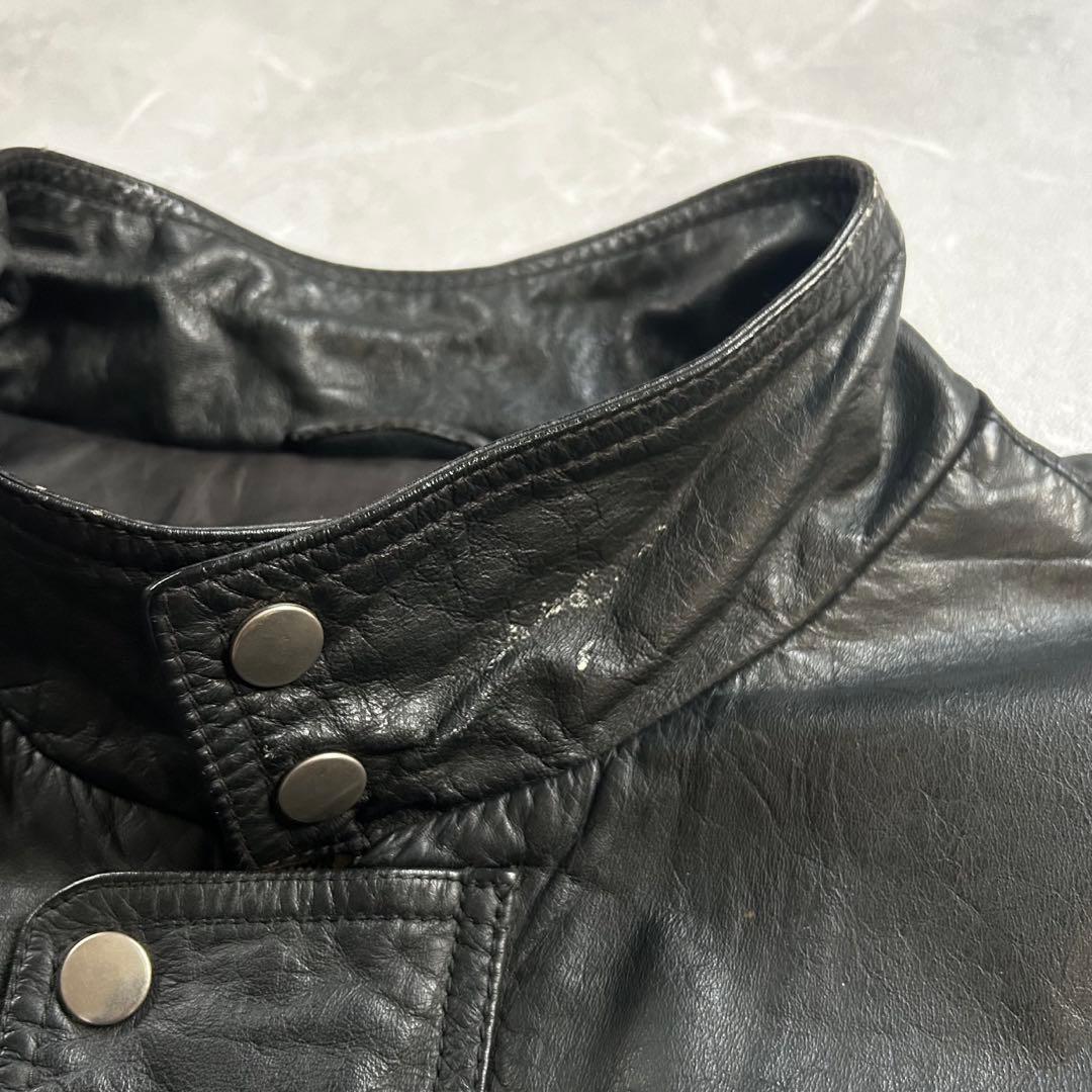 80s OLD レザージャケット ドリズラー スウィングトップ 短丈 古着 黒