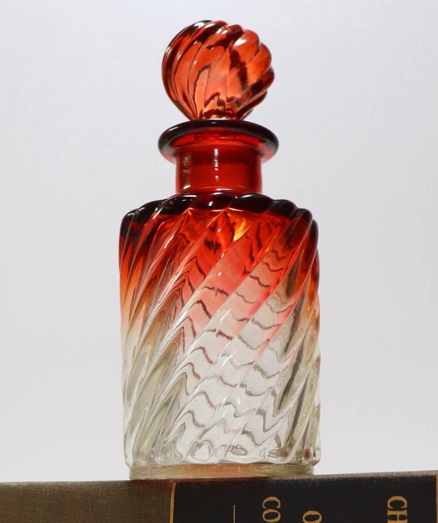 オールド・バカラ 稀少サイズ 16.5cm バンブー ローズ パフュームボトル